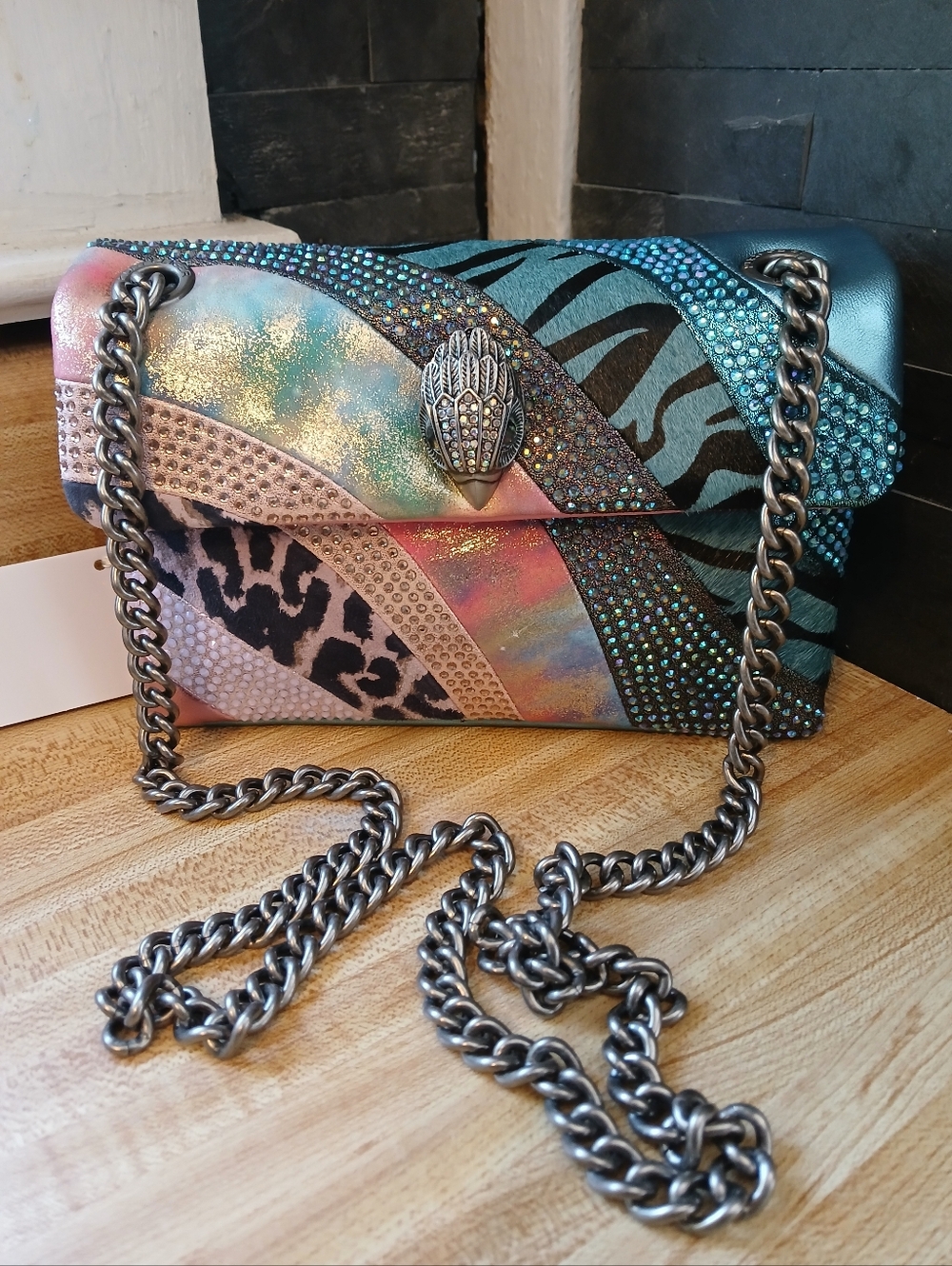 SOLD DO NOT BUY Kurt Geiger NWT Multi Print Kensington W/Silver Hardware&Dustbag - Picture 3 of 8